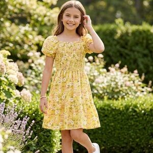 NWT The Children’s Place Yellow Floral Dress Girls 10/12